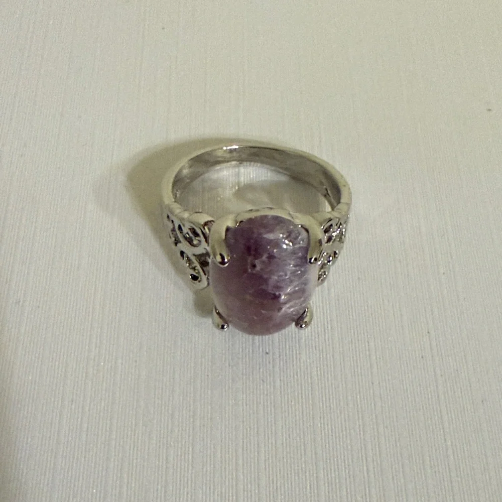 Women’s Ring Silver & Royal Purple Women’s Boho Jewelry Women’s Ring Size 7
